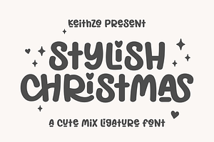 Stylish Christmas - Ligatures Font, a Handwritten Font by Keithzo