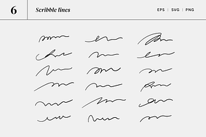 134 Scribbles & Circles & Underlines