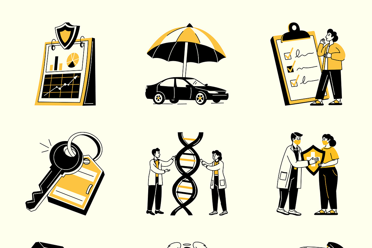 Insurance Drawing Illustration, a Solid Icon by Vectors Market (Photo 7 of 9)