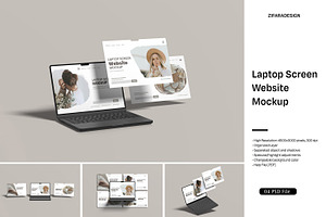 Laptop Screen Website Mockup