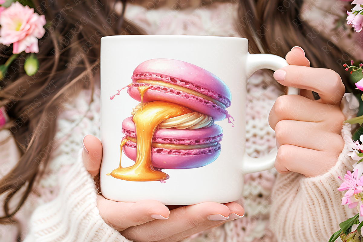 Macaron Watercolor Clipart, an Illustration by RobertsArt (Photo 4 of 8)