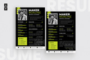 Dark Background Resume CV, a Resume Template by iDoodle Studio (Thumbnail 1 of 4)