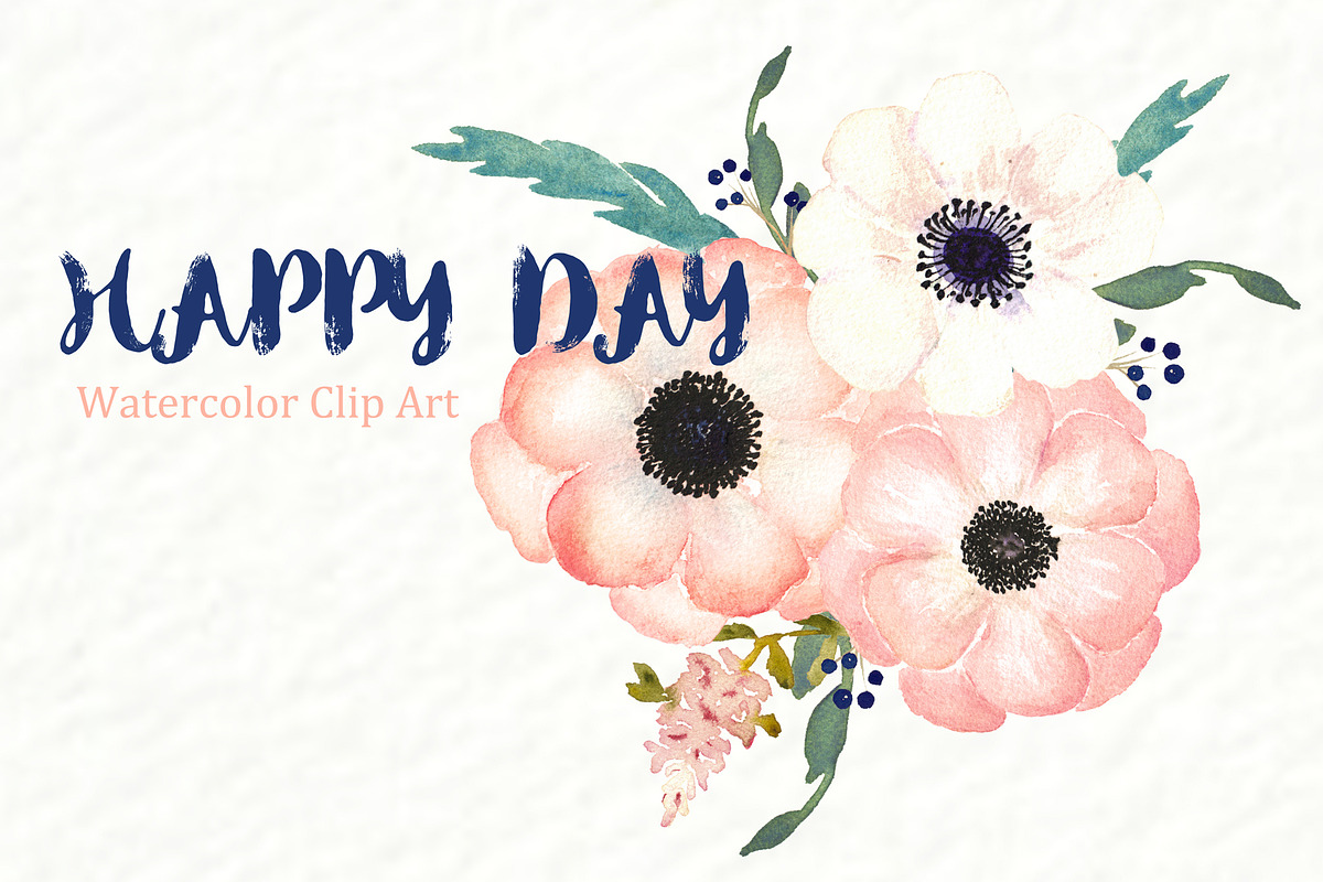 Anemones Apricot. Watercolor Clipart, a Graphic by LABFcreations (Photo 4 of 5)