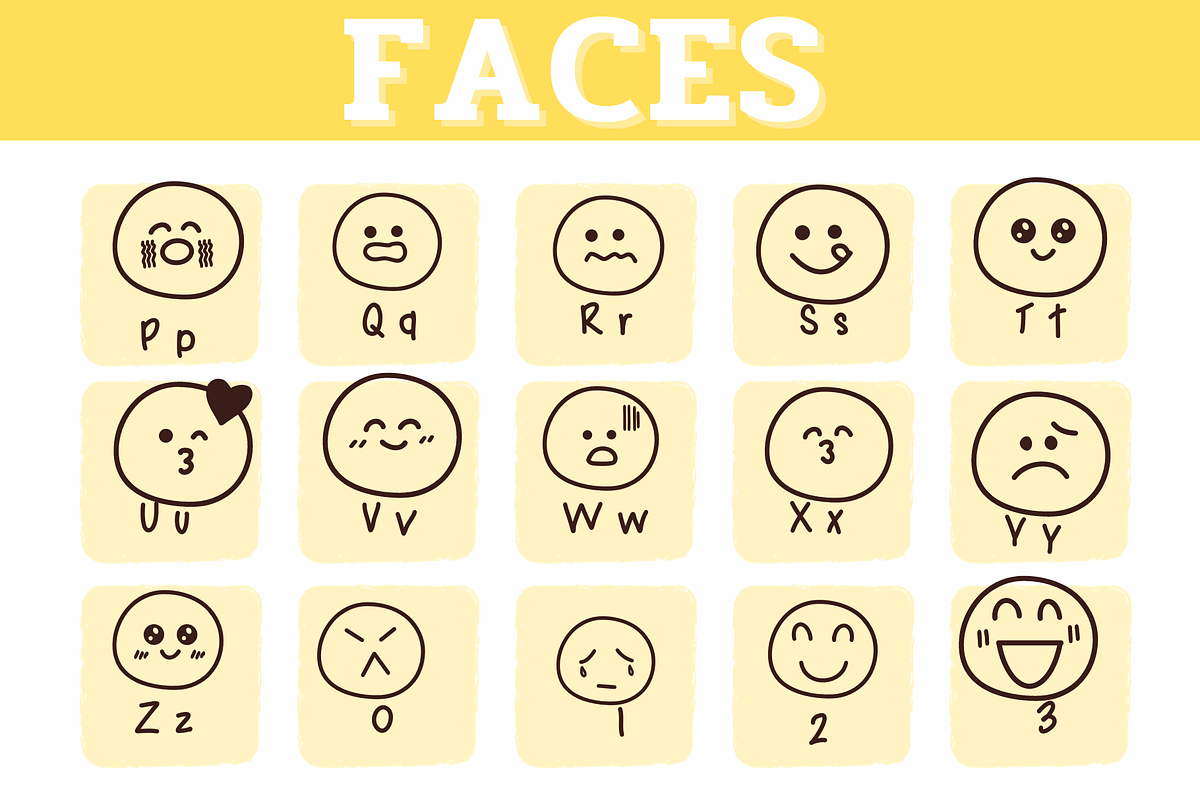 Faces, a Symbol Font by Sirinart