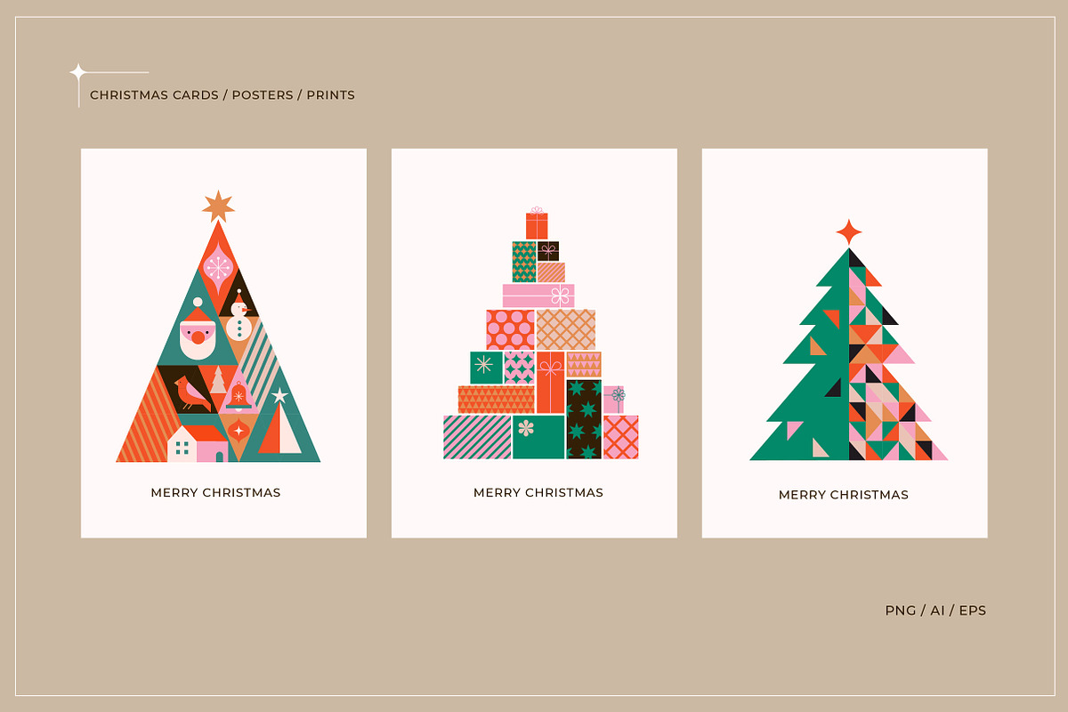 Geometric Modern Christmas, a Seasonal Illustration by Marish (Photo 8 of 9)