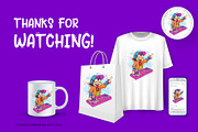 Cartoon monkey DJ. Tshirt, PNG., an Animal Illustration by KENO Mascots (Thumbnail 7 of 7)