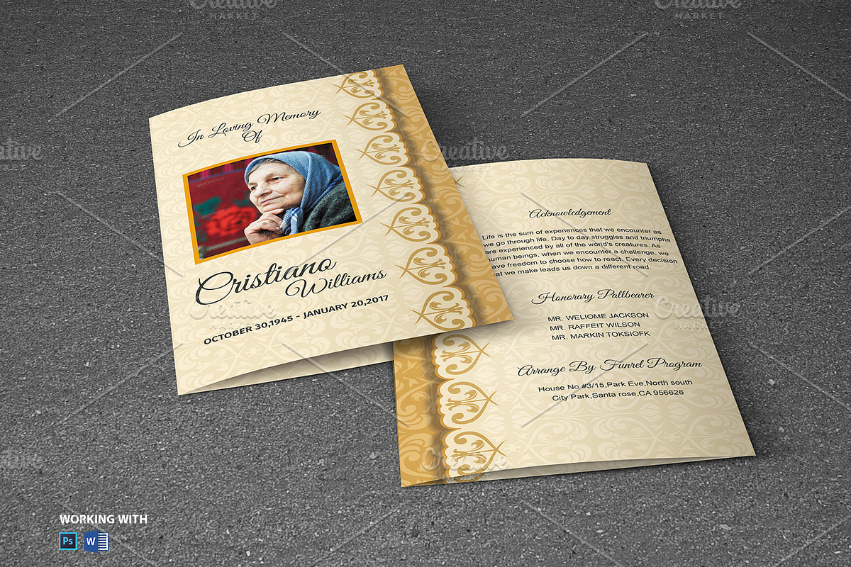 Memorial Funeral Program Template, a Brochure Template by Madhabi Studio (Photo 5 of 5)