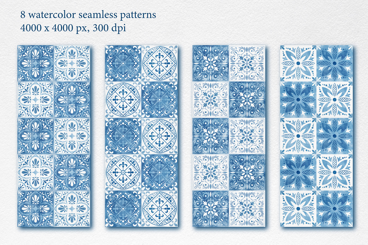 Watercolor Azulejos Collection, a Decorative Illustration by Decor Lines (Photo 6 of 13)