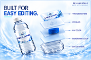 Floating Water Bottle Mockup PSD, a Packaging Mockup by Designertale (Thumbnail 6 of 10)