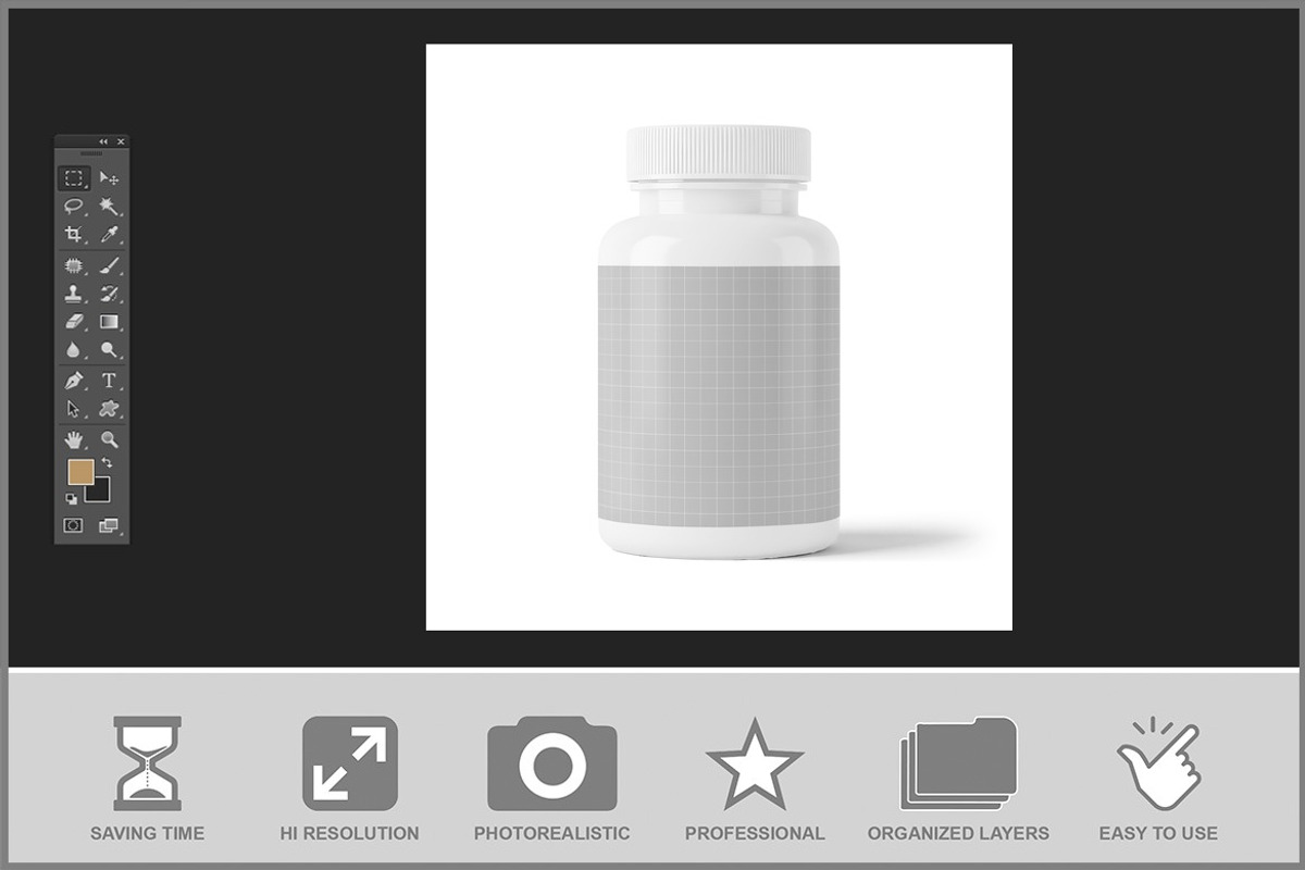 Supplement Pill Bottle Mockup, an Advertising Mockup by Bruno's Shop (Photo 2 of 3)