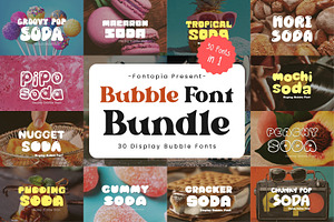 30 Display Bubble Fonts Bundle