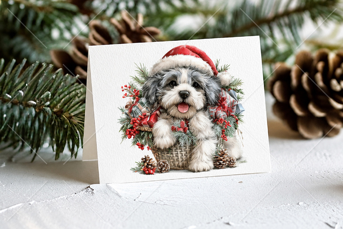 Whimsical Christmas Dog Clipart PNG, a Seasonal Illustration by Canvas Craft (Photo 7 of 10)