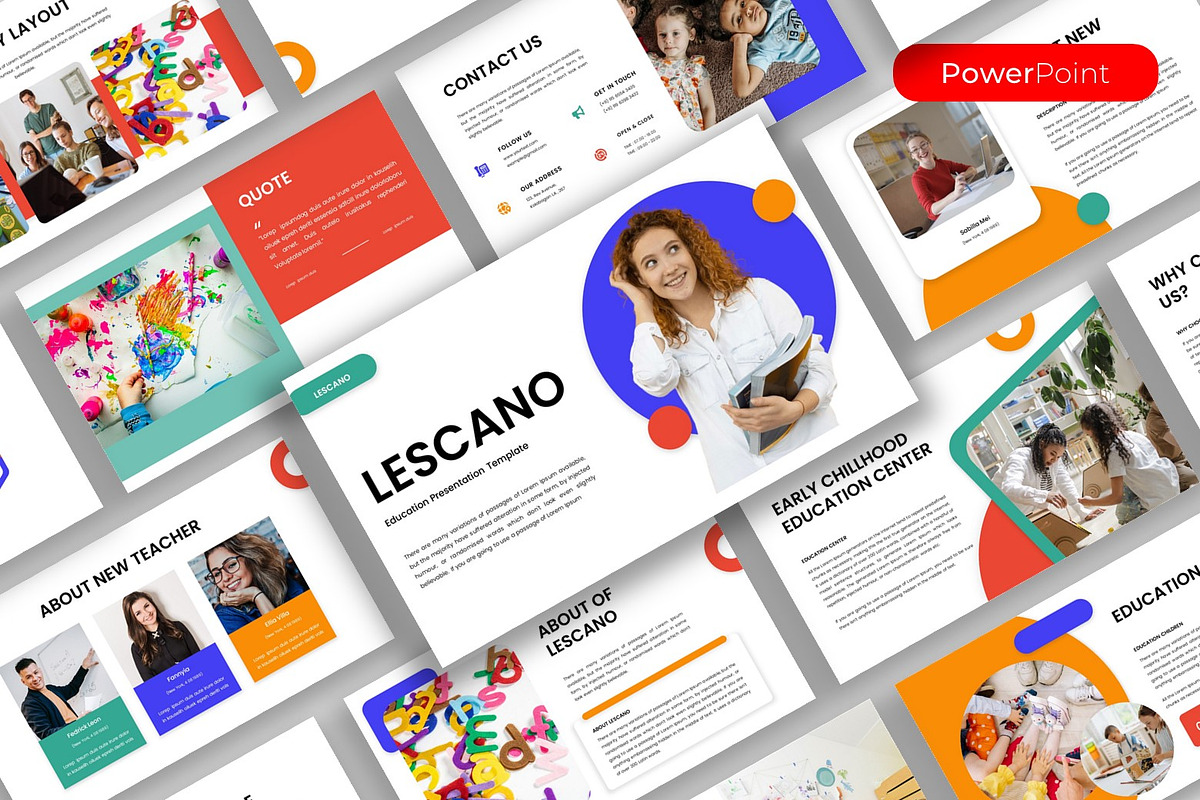 Lescano – Education PowerPoint, a Presentation Template by kreatifreya (Photo 1 of 5)