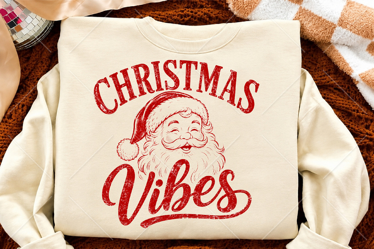 Vintage Santa Christmas Vibes PNG, a Seasonal Illustration by Canvas Craft (Photo 4 of 6)