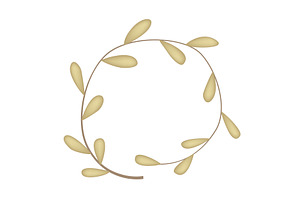Golden plant twig in a wreath shape, an Object Illustration by Toltemara