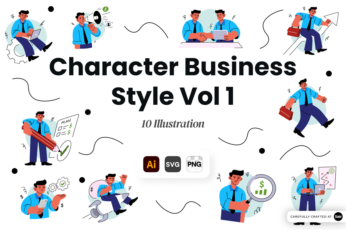 Character Business Style Vol 1, an Object Graphic by SLAB! Design (Photo 1 of 3)