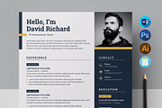 Modern Resume/CV Template, a Resume Template by Proper_media (Thumbnail 1 of 5)