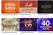 1300 Procreate stamps bundle, a Brush Add-On by Endete & Mazak brushes (Thumbnail 2 of 4)