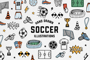 Hand-drawn Soccer Illustrations, a Sport Illustration by cd-design.co