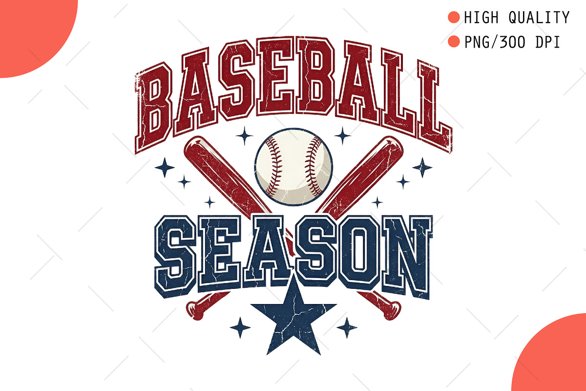 Baseball Season Retro Checkered PNG, an Illustration by OK Design (Photo 1 of 5)