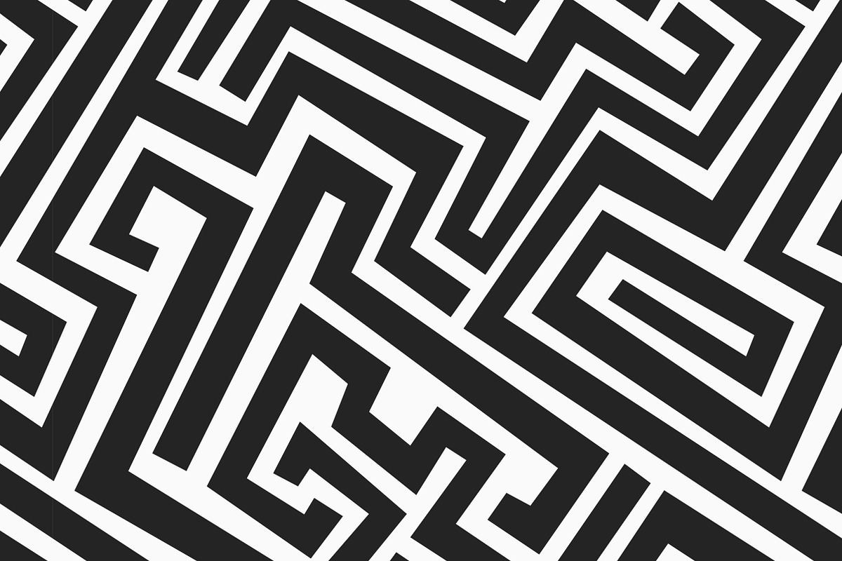 Monochrome Maze Patterns, a Pattern Graphic by Gudiny (Photo 3 of 13)