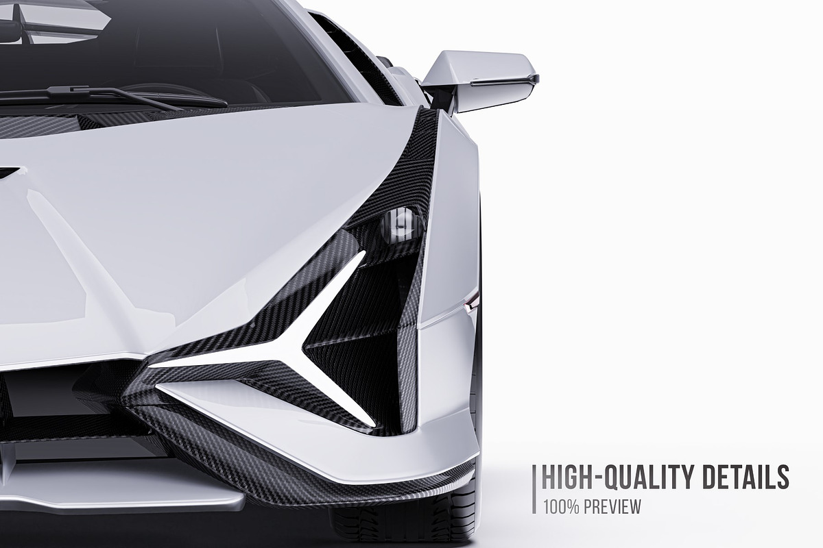 Hybrid Supercar Sport Coupe Set, an Advertising Mockup by Halal Graphic Studio (Photo 3 of 12)