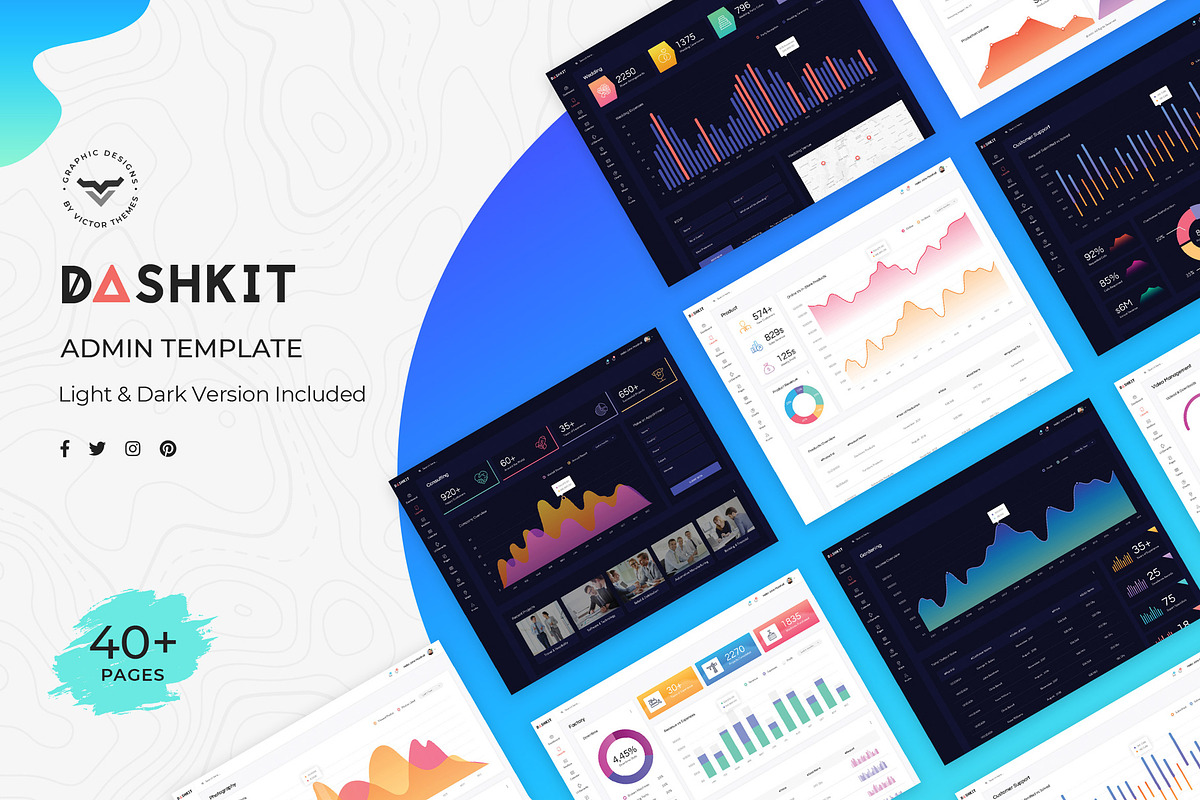 Dashkit - Admin Dashboard PSD Templa, an UI Kit Template by VictorThemes