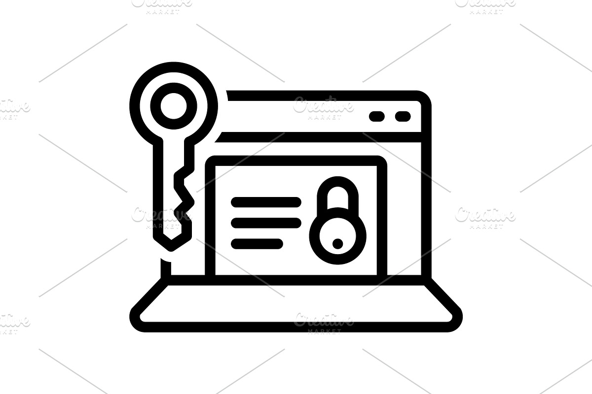 Access security black icon, an Outline Icon by Creative priyanka
