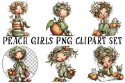 Peach Girls PNG Clipart Set, a Seasonal Illustration by OK Design (Thumbnail 2 of 6)