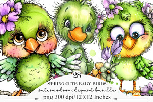 Spring Cute Baby Birds Sublimation, an Illustration by Designking