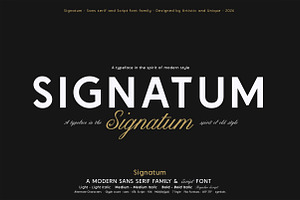 Signatum - Font family, a Handwritten Font by Artistic & Unique