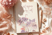 Snake Hydrangeas Garden Clipart, a Decorative Illustration by Shabbypie (Thumbnail 8 of 20)