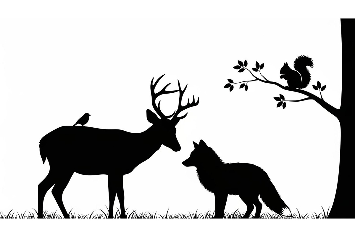 Wildlife Forest Silhouette Vector Bu, an Illustration by Designs_River (Photo 28 of 51)