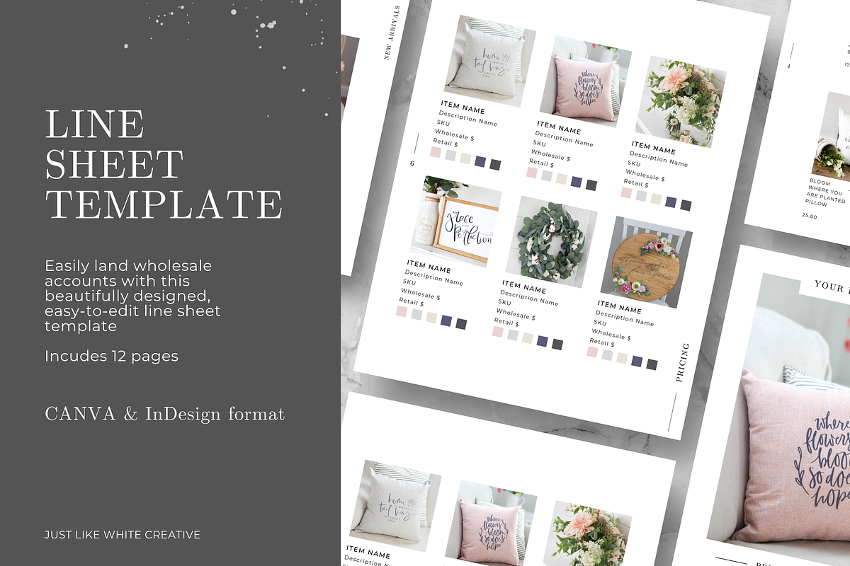 Price Guide/Linesheet, a Presentation Template by Just Like White Creative (Photo 1 of 9)