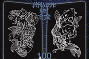 100 Japanese Koi Fish Tattoo Stencil, a Brush Add-On by ProcreateInk (Thumbnail 6 of 7)