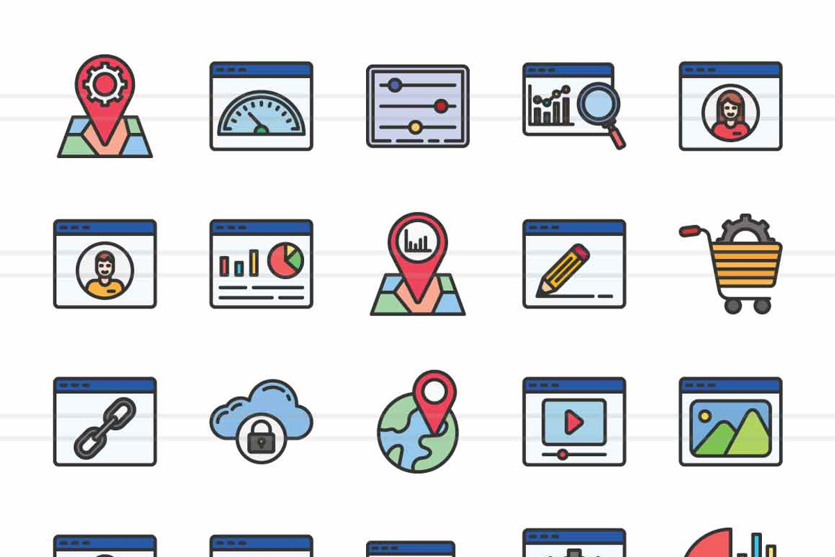 50 Web Filled Line Icons, an Icon by IconBunny (Photo 2 of 2)