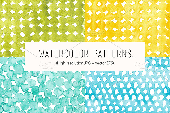 Watercolor seamless patterns preview 2