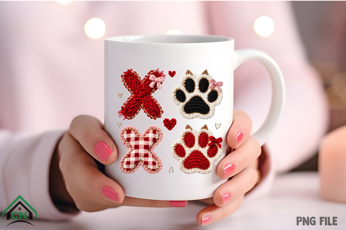 Faux Yarn Dog Paw Valentine PNG, an Illustration by Craft Nest (Photo 4 of 4)