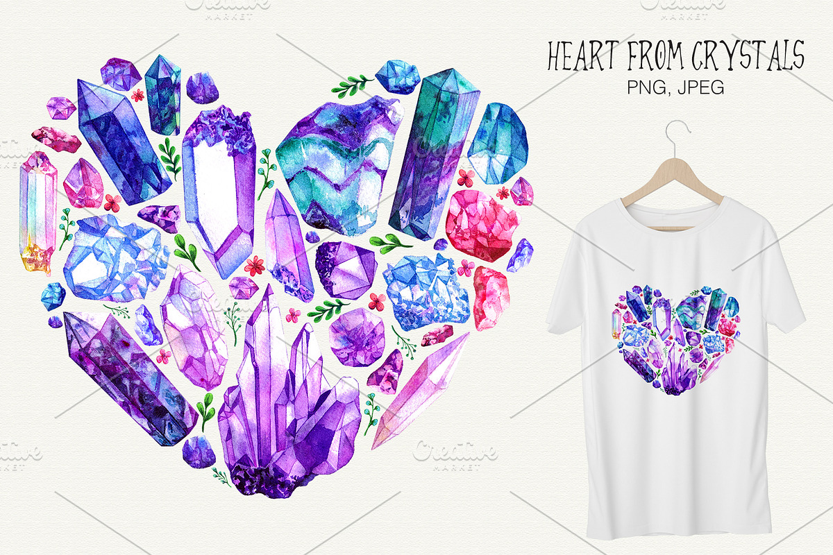 Watercolor Crystals Collection, an Illustration by Olga Alexeenko (Photo 4 of 7)