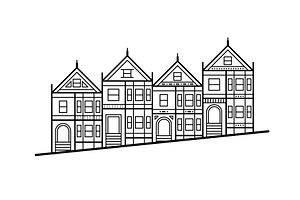 Painted Ladies houses San Fransisco, an Object Illustration by misign