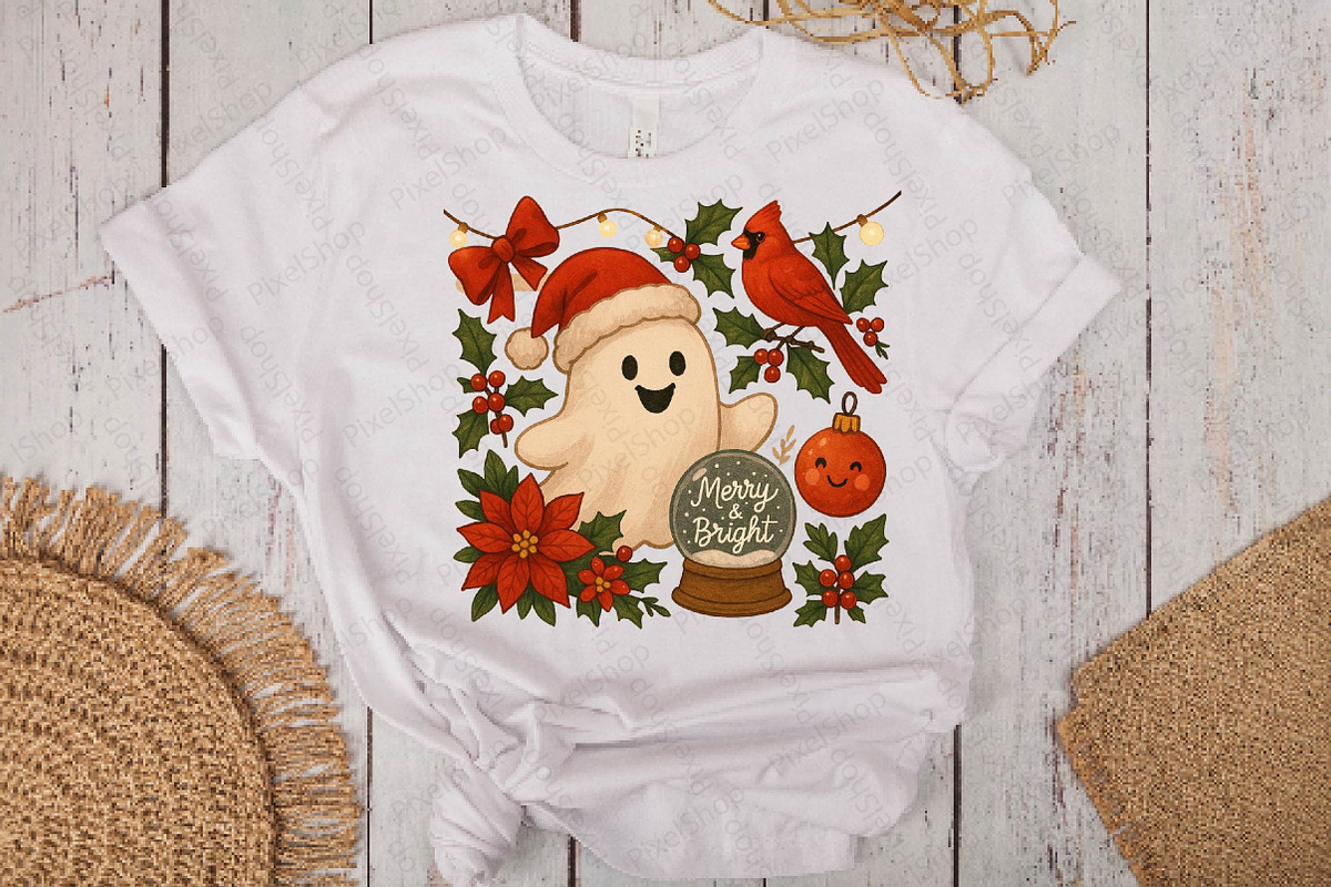 Cute Ghost Christmas Icons PNG, an Illustration by DreamPrint404 (Photo 4 of 7)