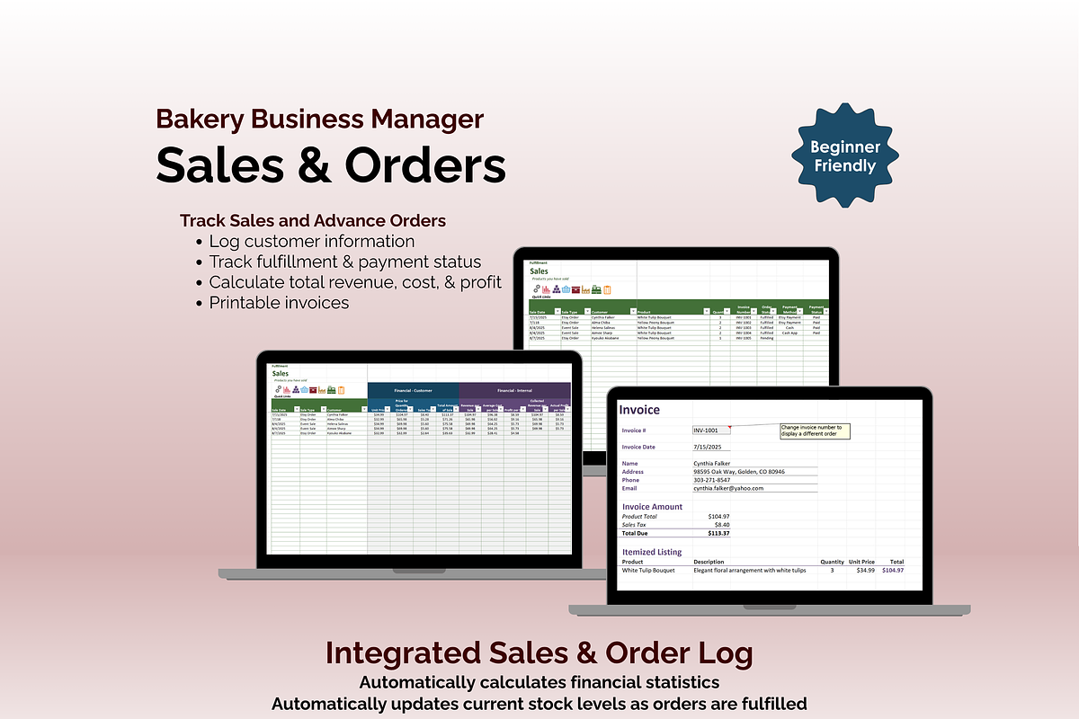 Craft Business Manager - Excel, an App Template by Ardent Workshop (Photo 7 of 9)
