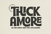 Thick Amore - All Caps Ligature Font, a Serif Font by Airotype (Thumbnail 1 of 11)
