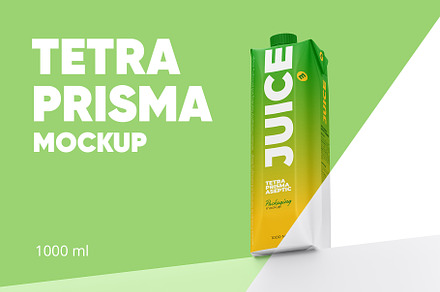 Juice Mockup Tetra Prisma 1000ml, a Packaging Mockup by easymock