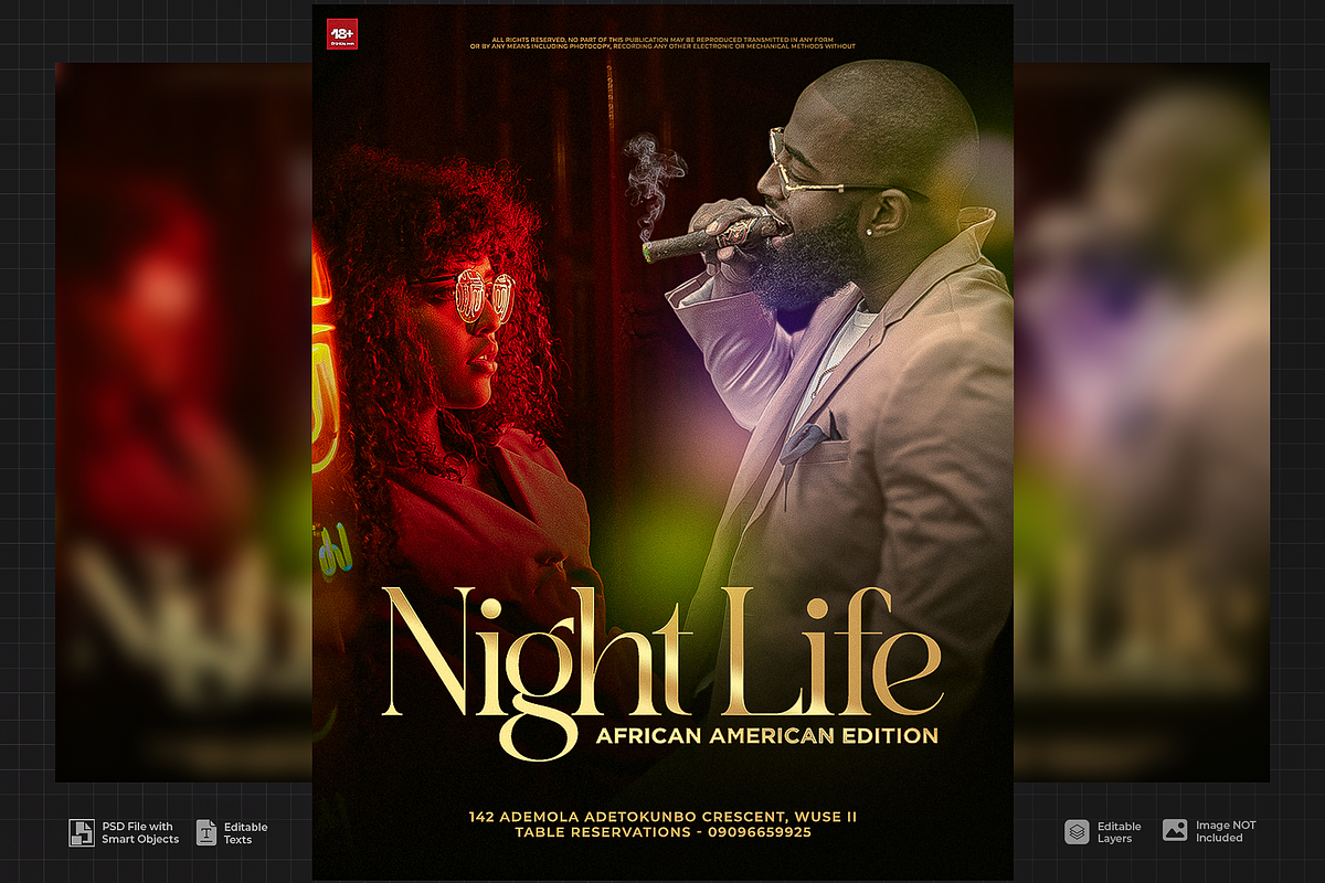 Night Life African American PSD Flye, a Flyer Template by SethDesign Studio (Photo 1 of 2)