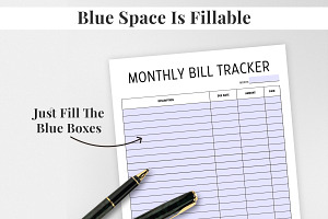 Monthly Bill Tracker Printable