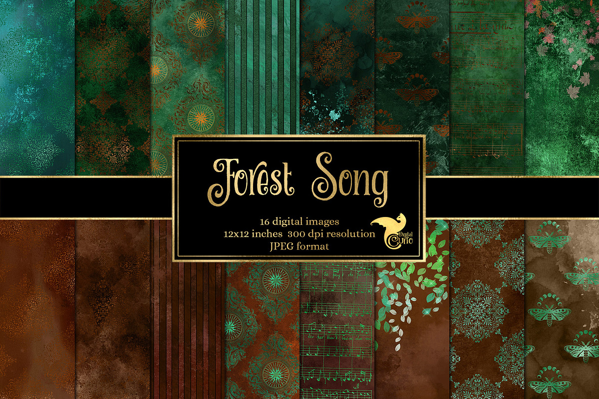 Forest Song Digital Paper, a Texture Graphic by Digital Curio (Photo 1 of 4)