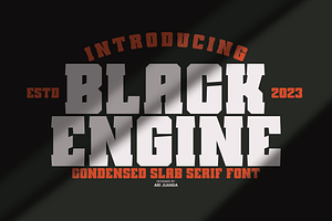 Black Engine, a Slab Serif Font by Linecreative