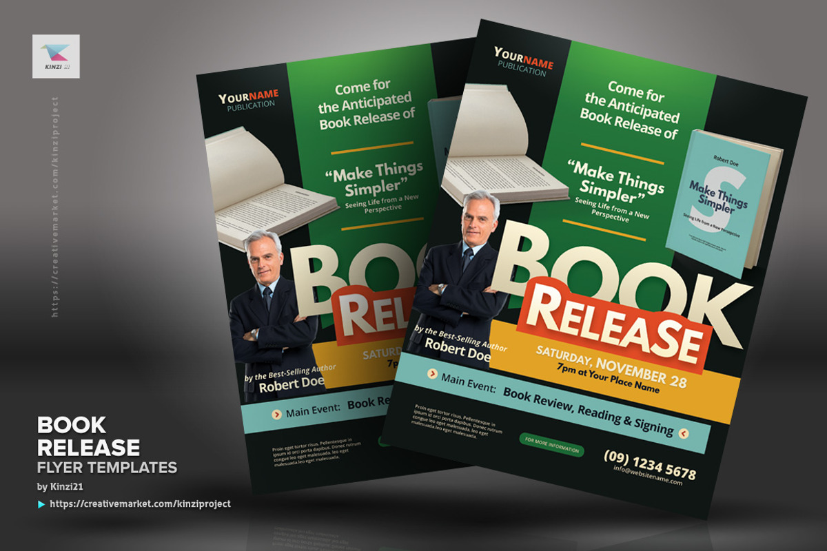 Book Release Flyer Templates, a Flyer Template by kinzi21 (Photo 2 of 4)