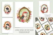 Bird Portraits Postcard Art Set, an Animal Illustration by The Dutch Lady Designs (Thumbnail 1 of 5)